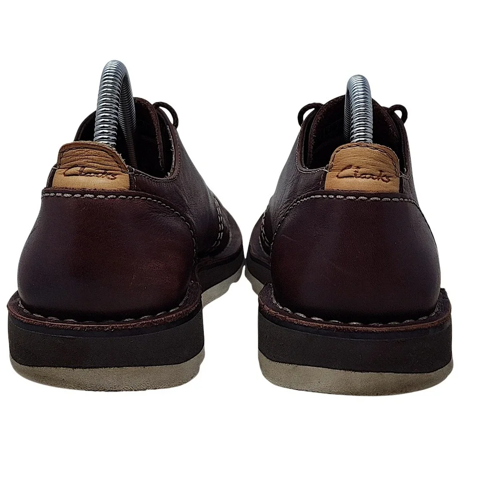 Clarks Derby Shoes 8 Men Darble Walk Brown Leather Cushion Plus Oxford Casual